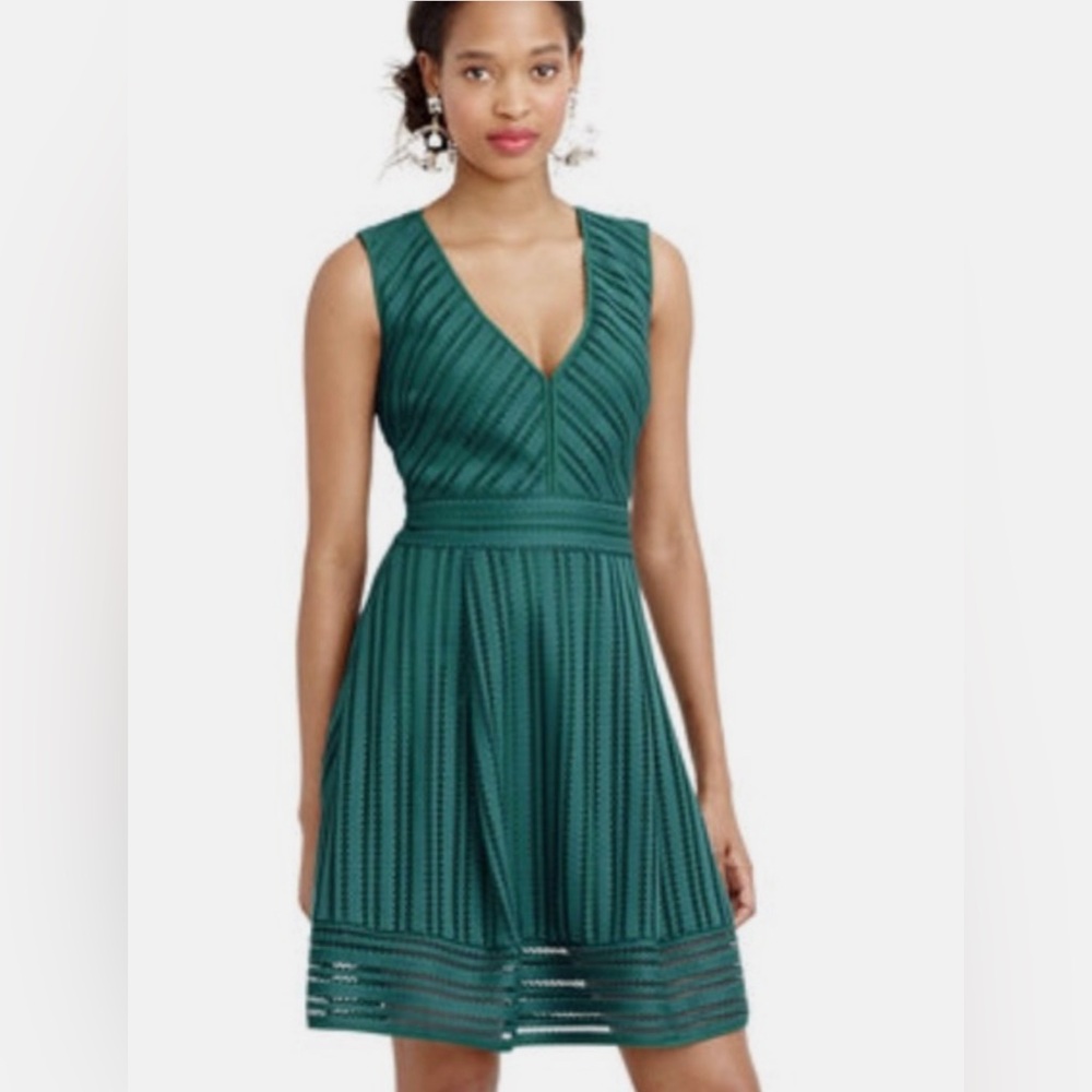 J. Crew  Textured V-Neck Fit & Flare Mini Dress Size 0